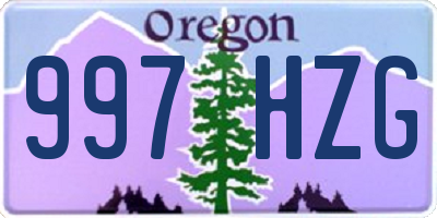 OR license plate 997HZG