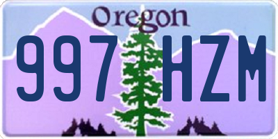 OR license plate 997HZM