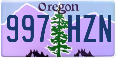 OR license plate 997HZN