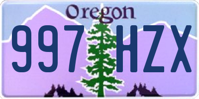 OR license plate 997HZX