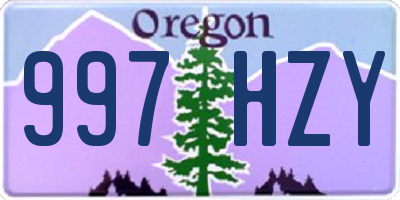 OR license plate 997HZY