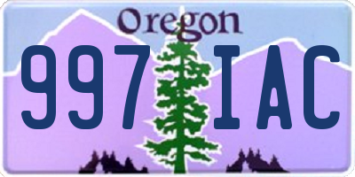 OR license plate 997IAC