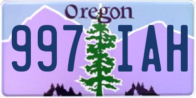 OR license plate 997IAH