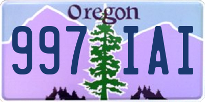 OR license plate 997IAI