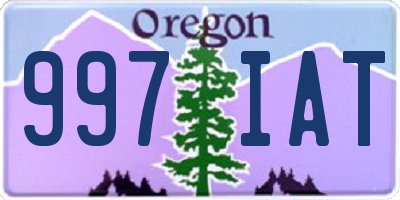 OR license plate 997IAT