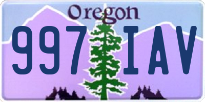 OR license plate 997IAV