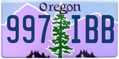 OR license plate 997IBB