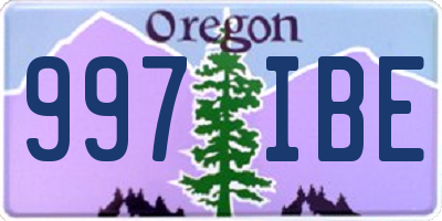 OR license plate 997IBE