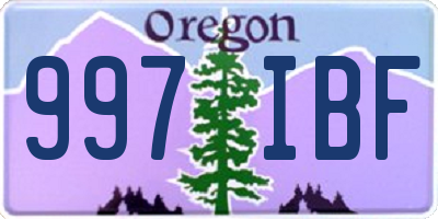 OR license plate 997IBF