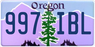 OR license plate 997IBL