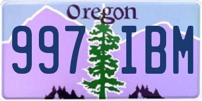 OR license plate 997IBM