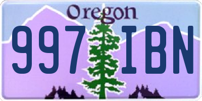 OR license plate 997IBN