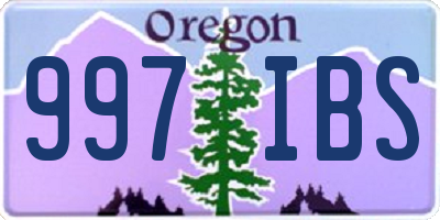 OR license plate 997IBS