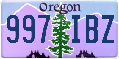 OR license plate 997IBZ