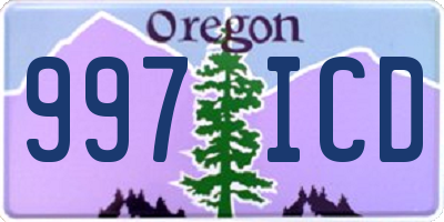 OR license plate 997ICD