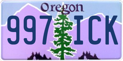 OR license plate 997ICK