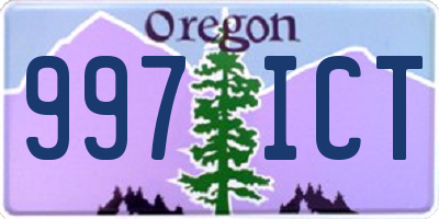 OR license plate 997ICT