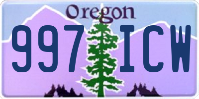 OR license plate 997ICW