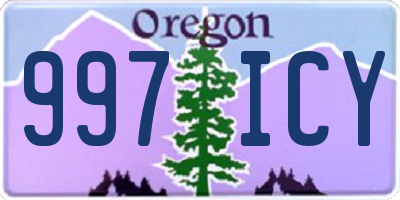 OR license plate 997ICY