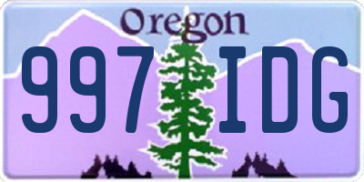 OR license plate 997IDG