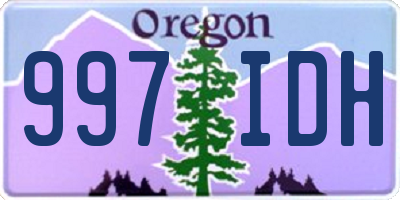 OR license plate 997IDH