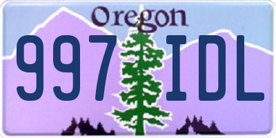 OR license plate 997IDL