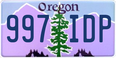OR license plate 997IDP