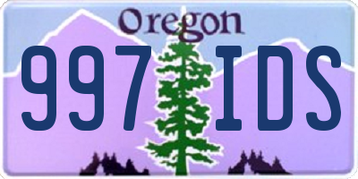 OR license plate 997IDS