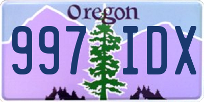 OR license plate 997IDX