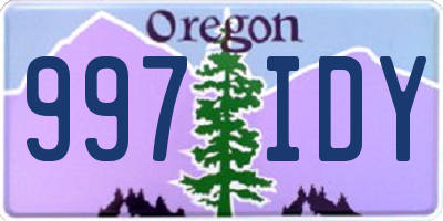 OR license plate 997IDY