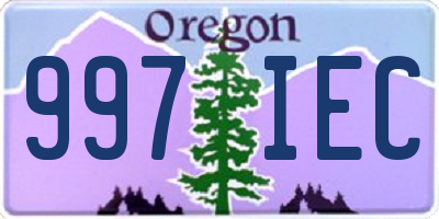 OR license plate 997IEC