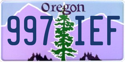 OR license plate 997IEF