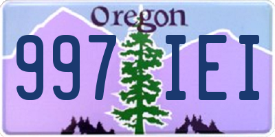 OR license plate 997IEI