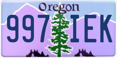 OR license plate 997IEK