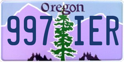 OR license plate 997IER