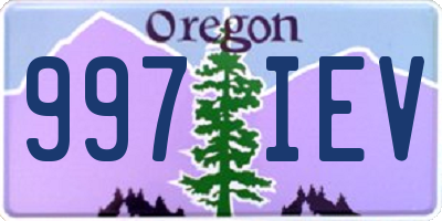 OR license plate 997IEV