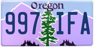 OR license plate 997IFA