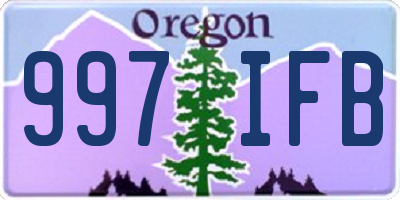 OR license plate 997IFB