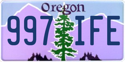 OR license plate 997IFE