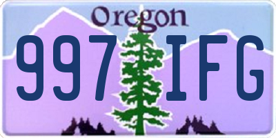 OR license plate 997IFG