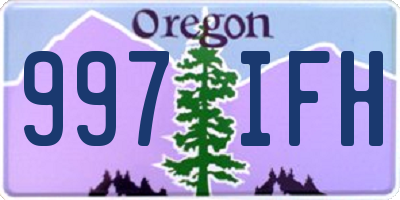 OR license plate 997IFH