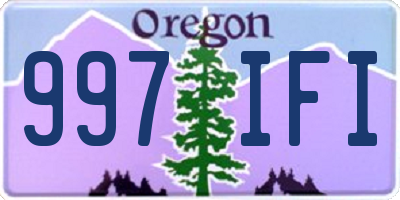 OR license plate 997IFI