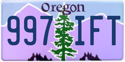 OR license plate 997IFT