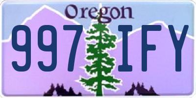 OR license plate 997IFY