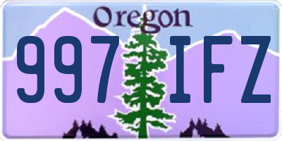 OR license plate 997IFZ