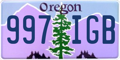 OR license plate 997IGB