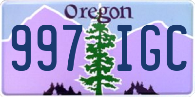 OR license plate 997IGC