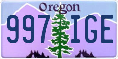 OR license plate 997IGE