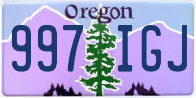 OR license plate 997IGJ