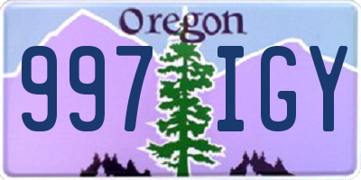 OR license plate 997IGY